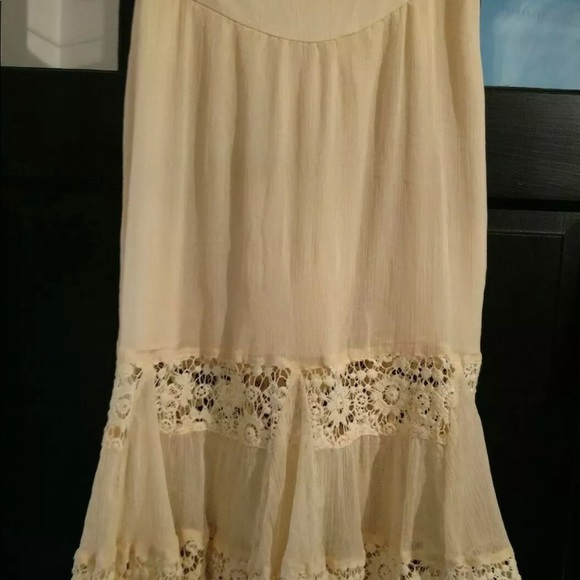 Free People Lace therapy xs boho skirt Beige maxi - Picture 2 of 4
